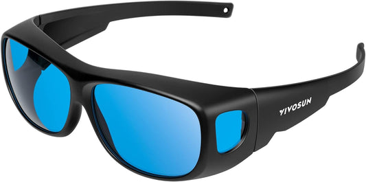 Indoor Hydroponics anti UVA and UVB Grow Room Glasses Goggles with Glasses Case, Blue